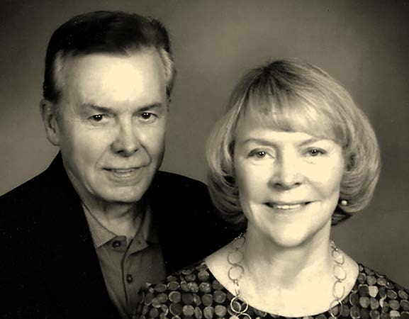 Black and white photo of Gary and Christine Williams