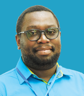 Timothy Mtonga headshot on a blue background